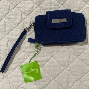 Vera Bradley Navy Quilted Phone Wristlet with Strap